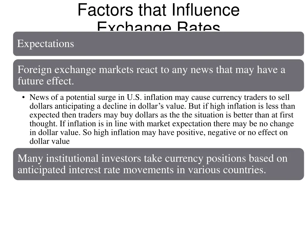 factors that influence exchange rates 7