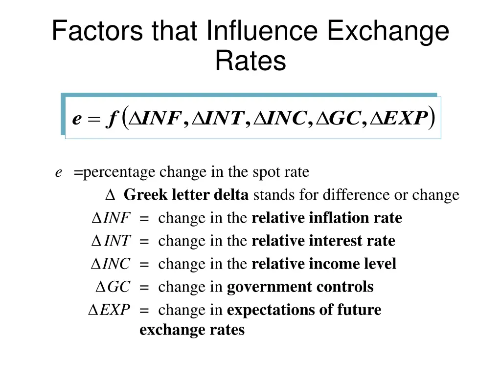 factors that influence exchange rates
