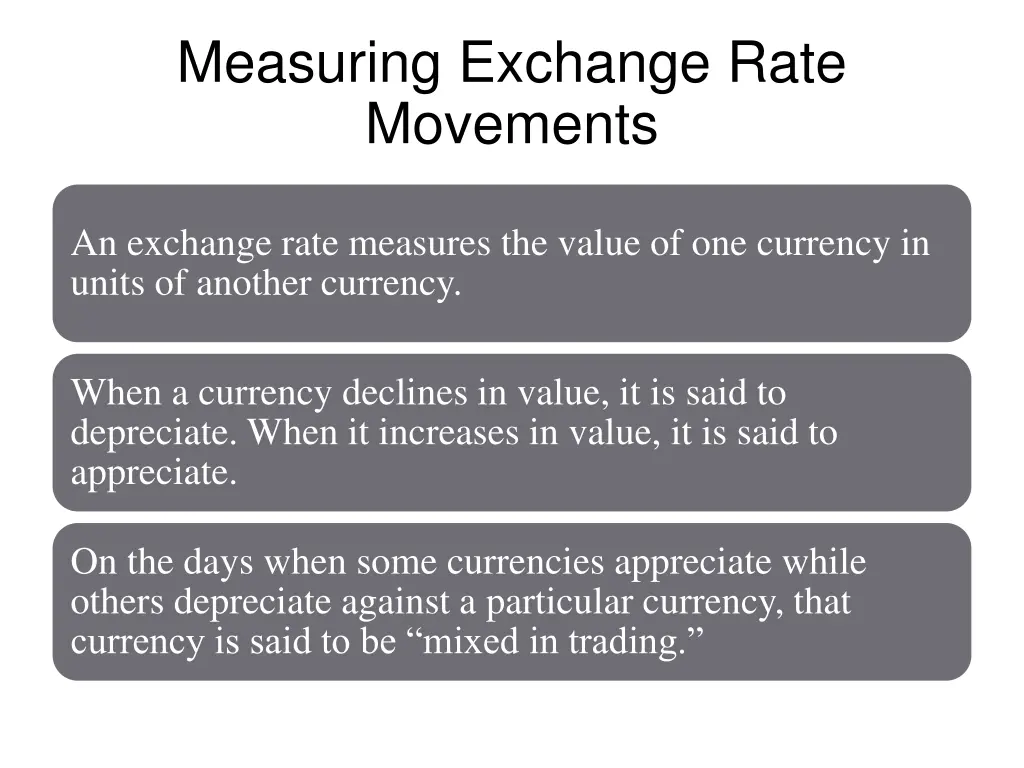 measuring exchange rate movements