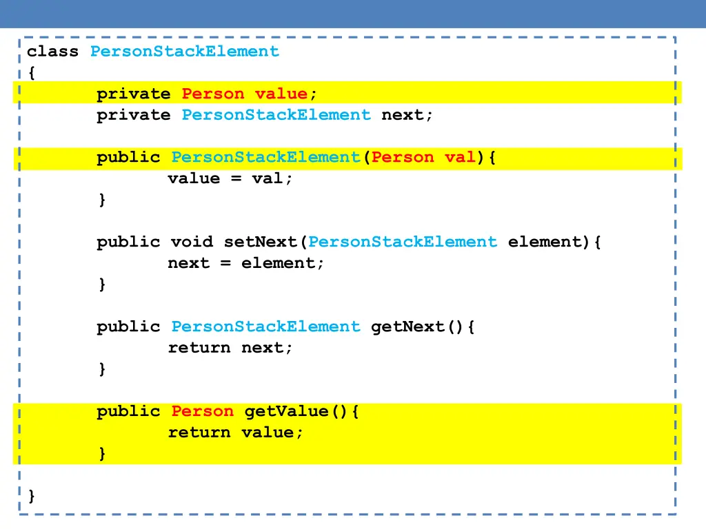 class personstackelement private person value