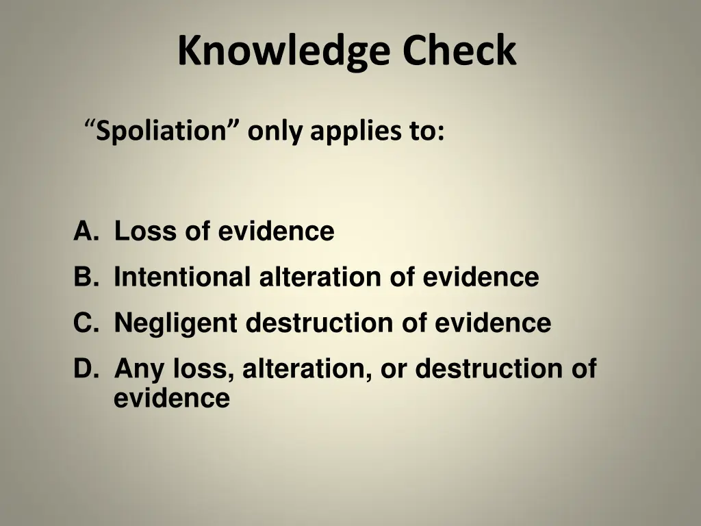knowledge check