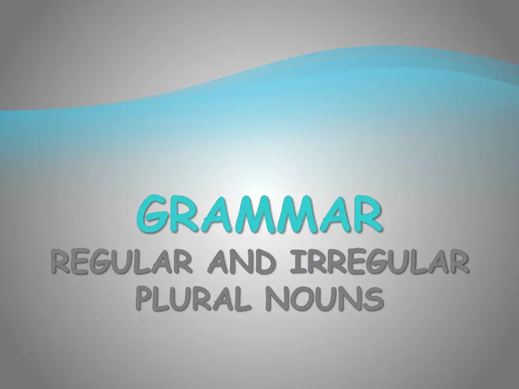 grammar regular and irregular plural nouns