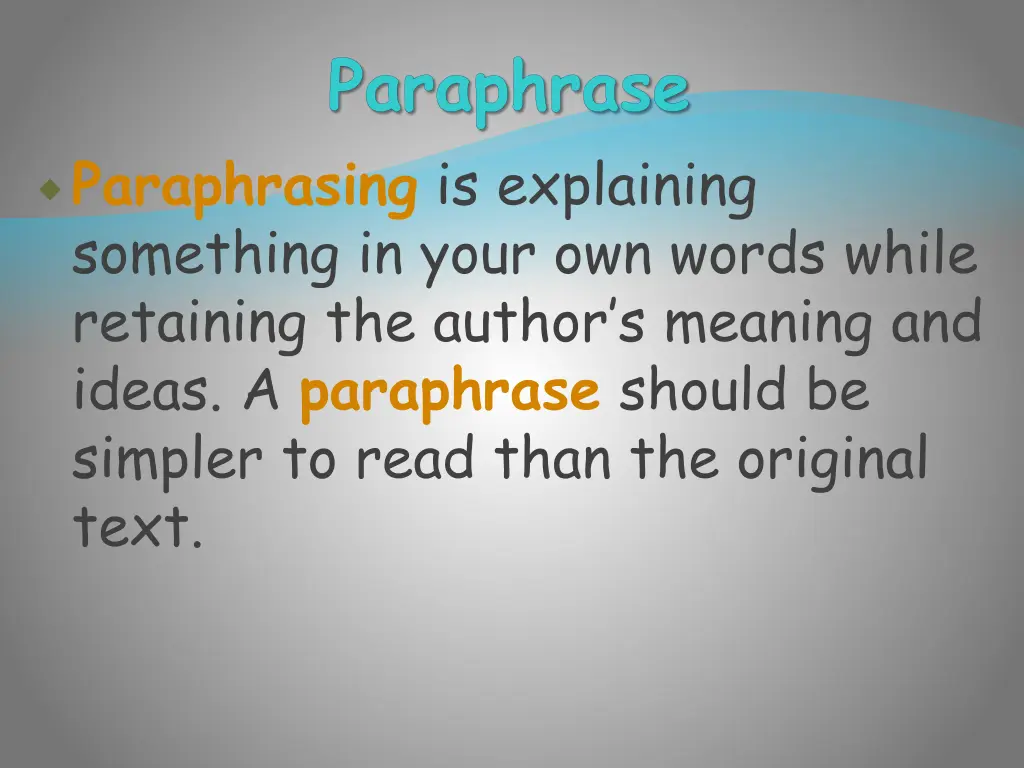 paraphrase
