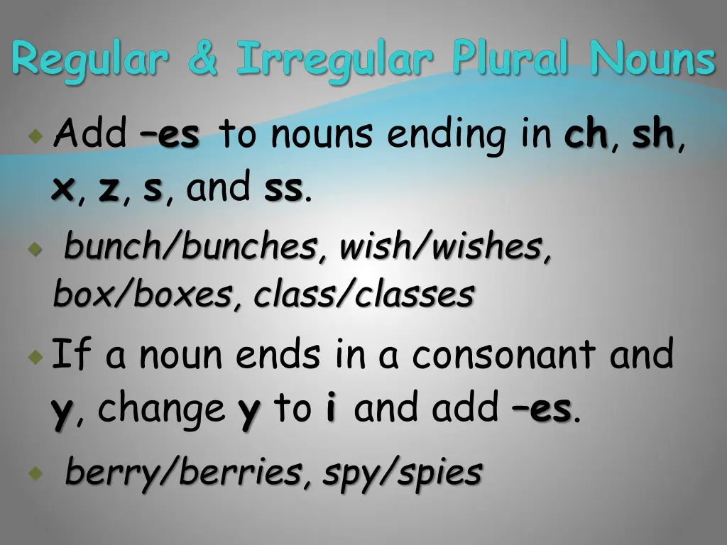 regular irregular plural nouns 1