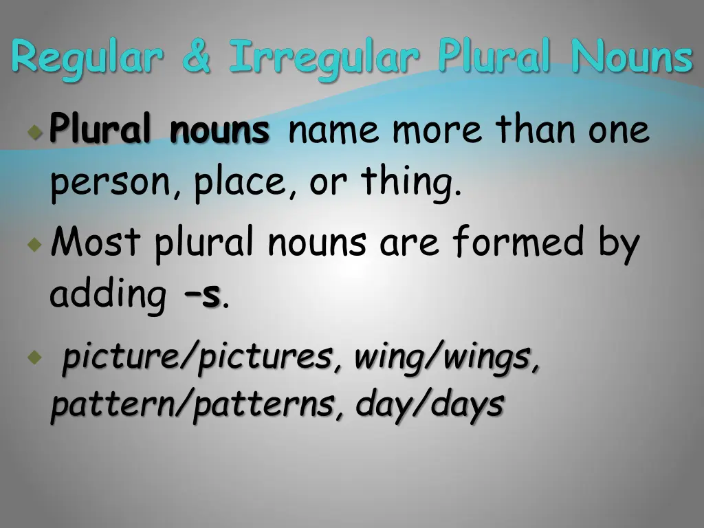 regular irregular plural nouns