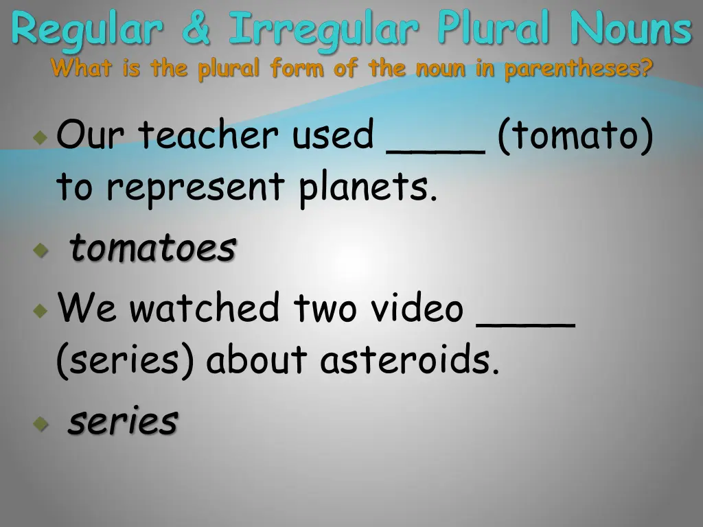 regular irregular plural nouns what is the plural 3