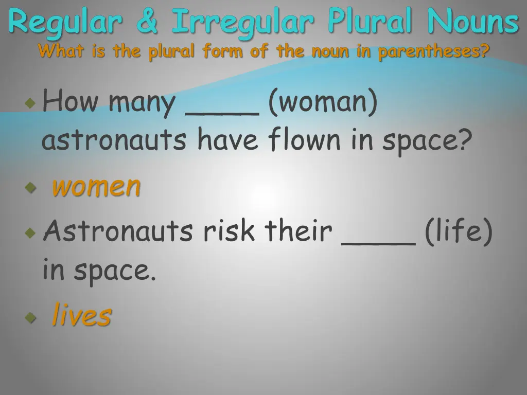 regular irregular plural nouns what is the plural 4