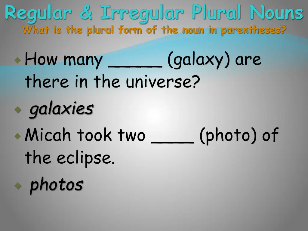 regular irregular plural nouns what is the plural