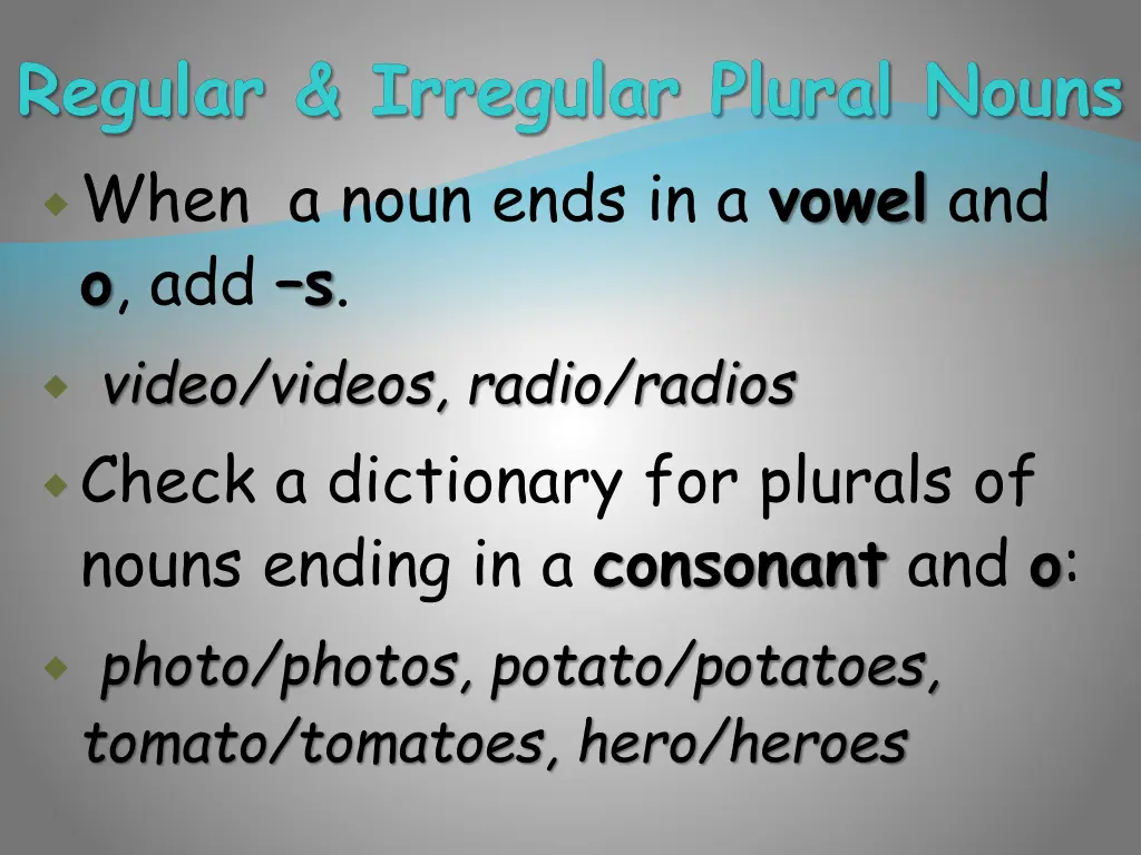 regular irregular plural nouns when a noun ends