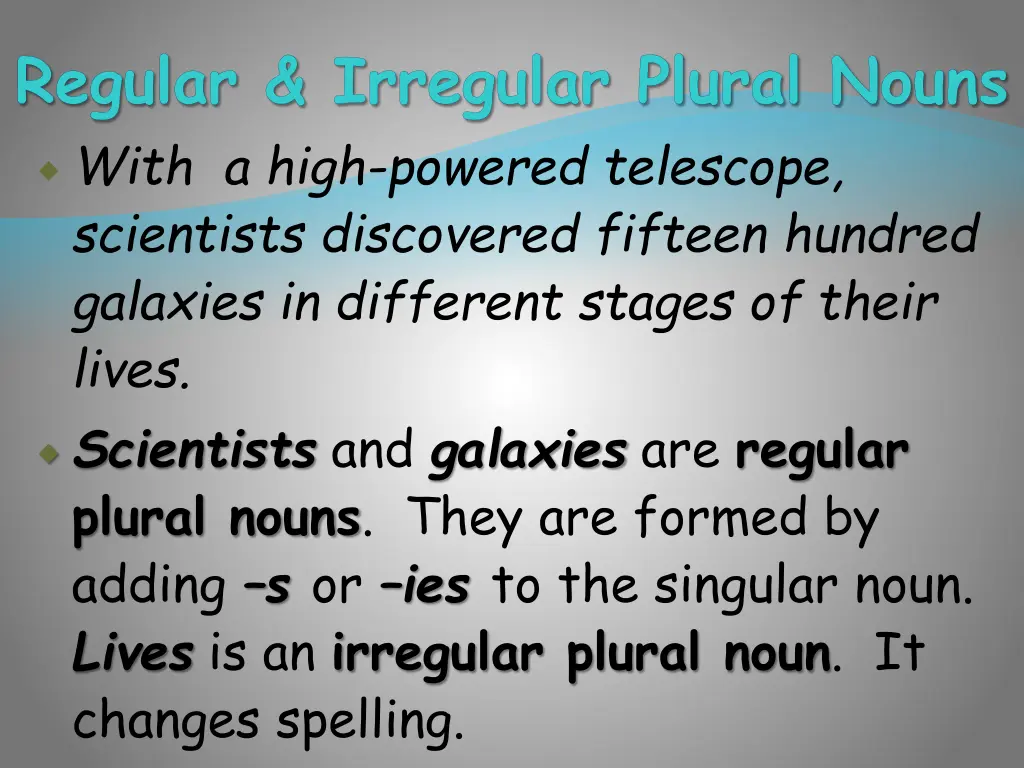 regular irregular plural nouns with a high