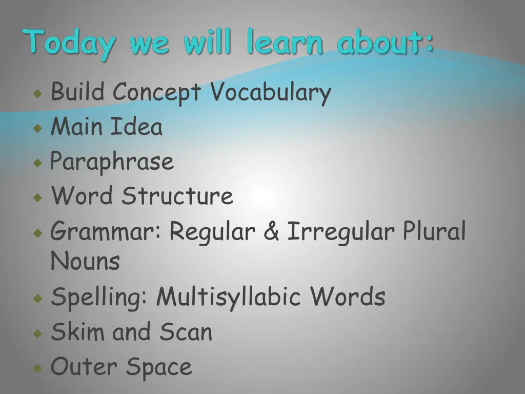 today we will learn about