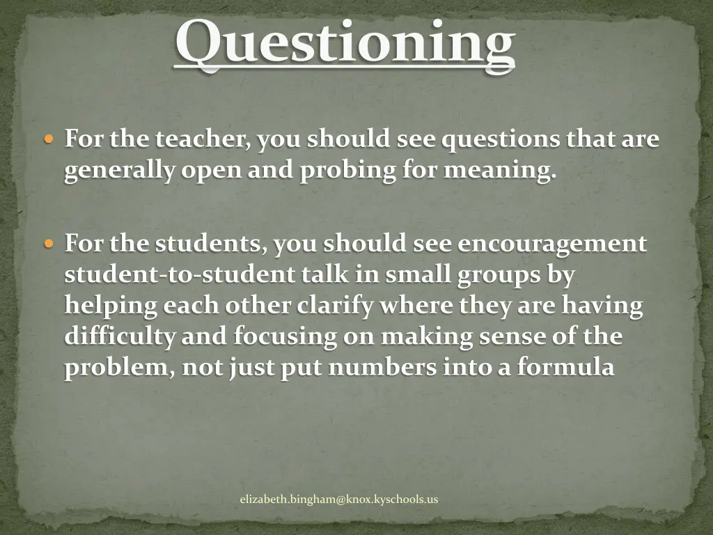 questioning