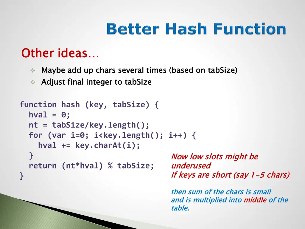 other ideas maybe add up chars several times