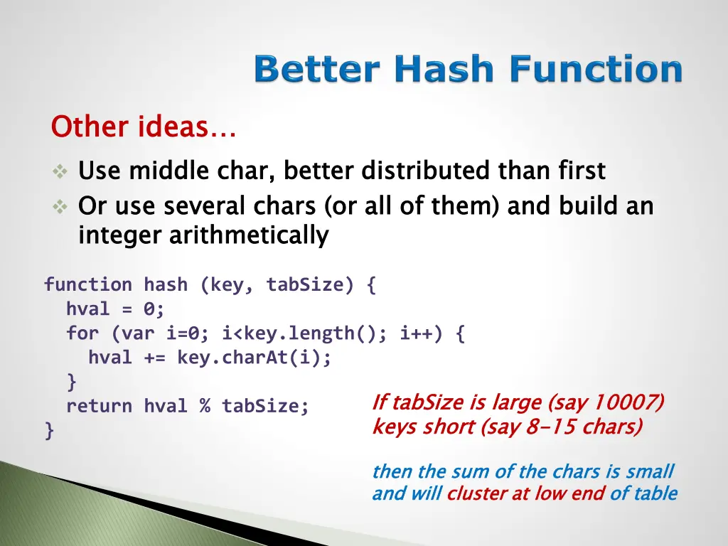 other ideas use middle char better distributed