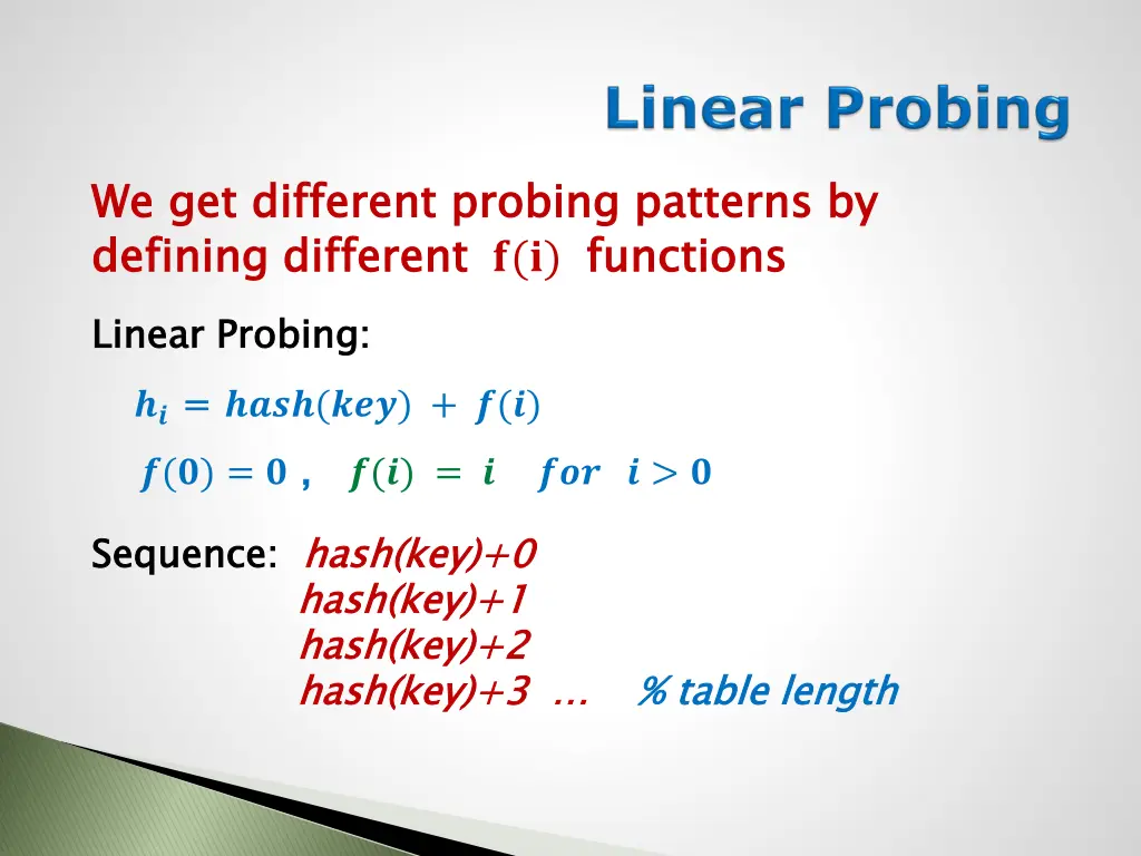we get different probing patterns by defining