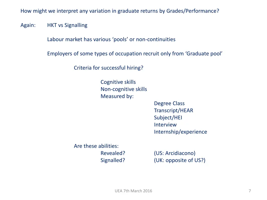 how might we interpret any variation in graduate