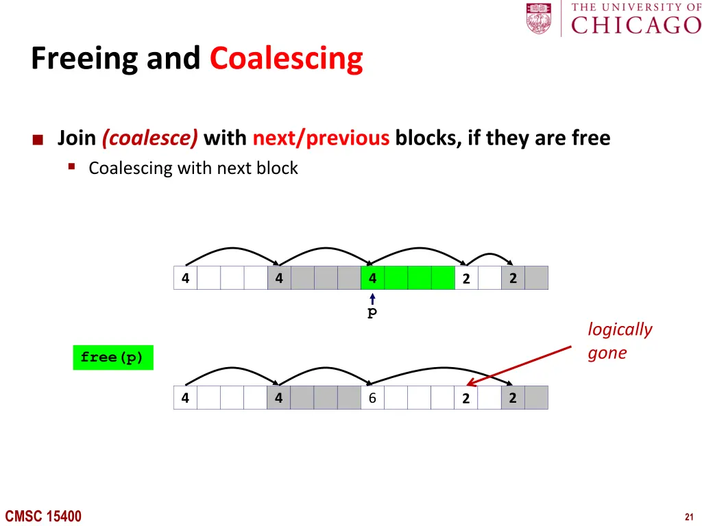 freeing and coalescing