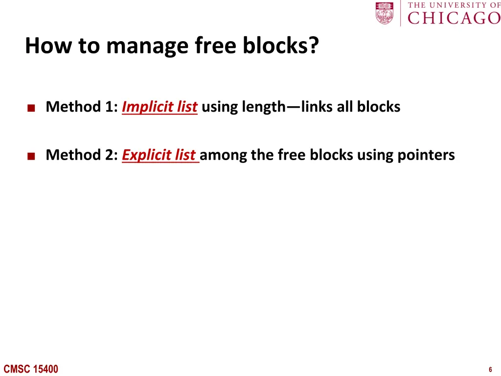 how to manage free blocks