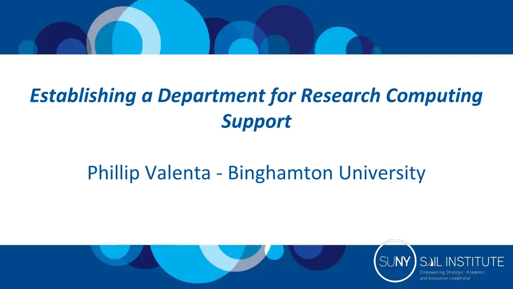 establishing a department for research computing