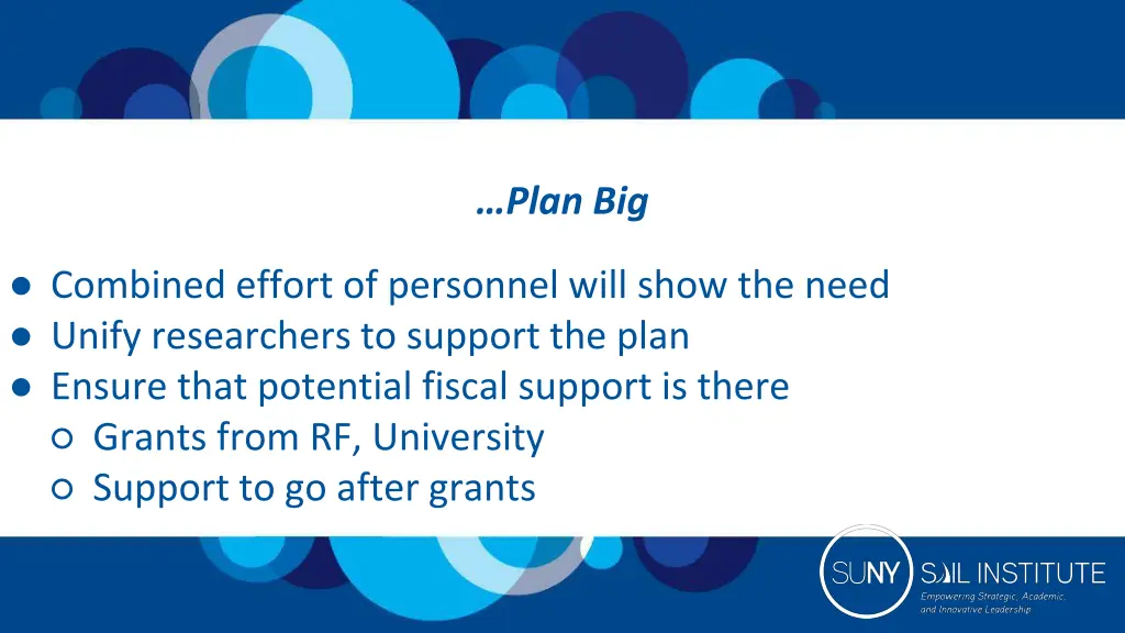plan big
