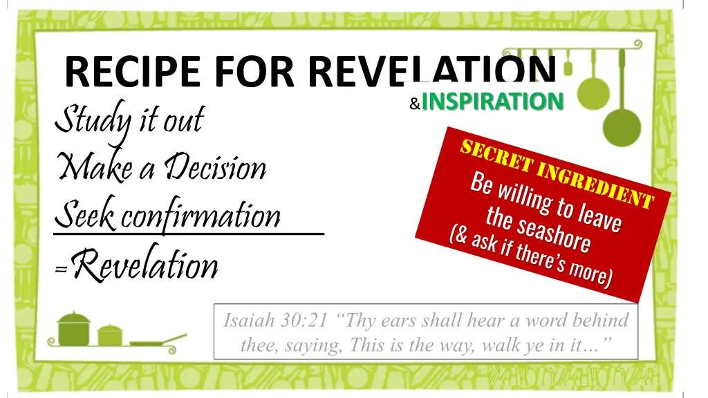 recipe for revelation study it out make 3