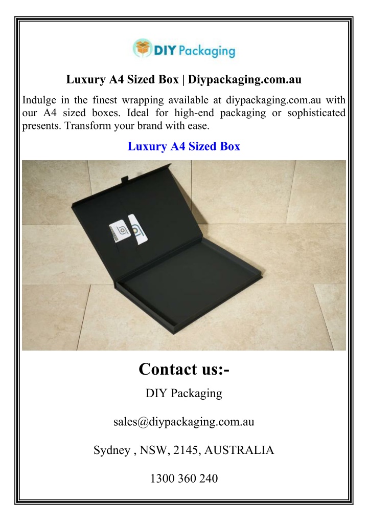 luxury a4 sized box diypackaging com au