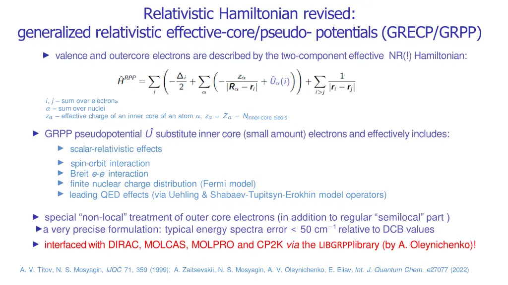 relativistic hamiltonian revised