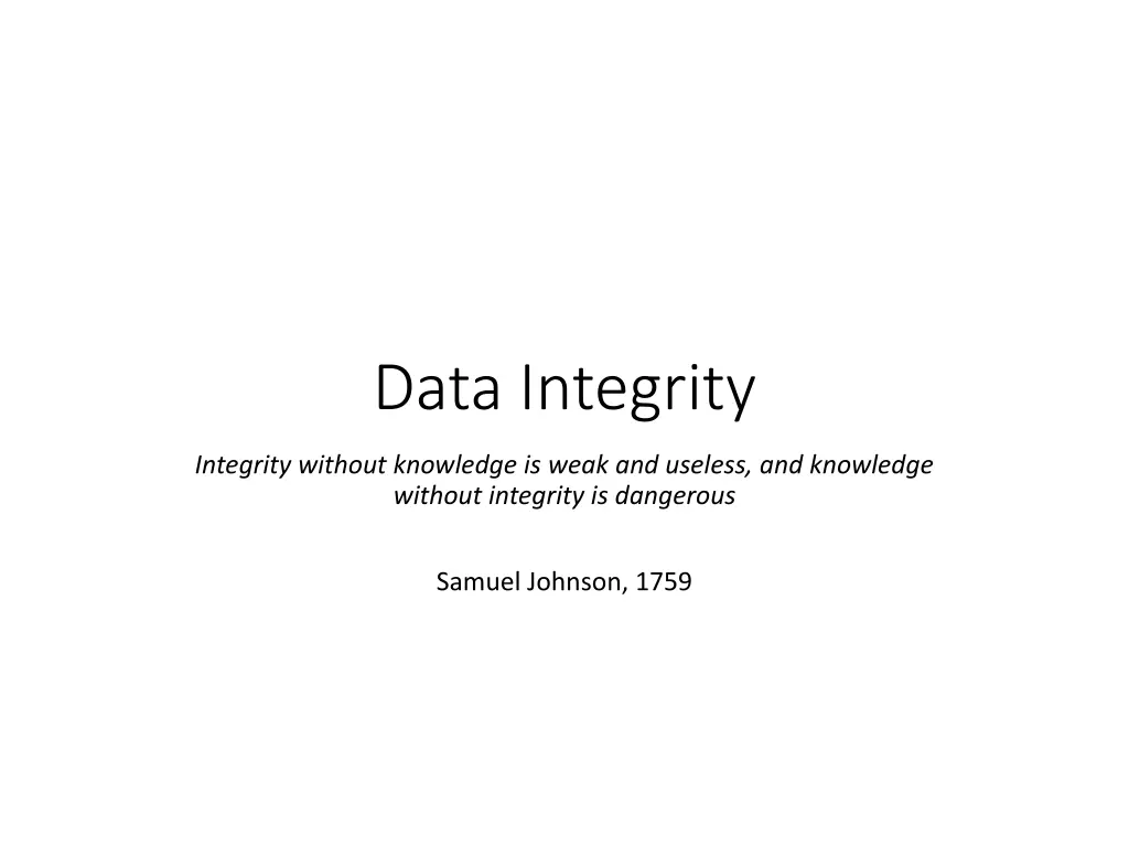 data integrity