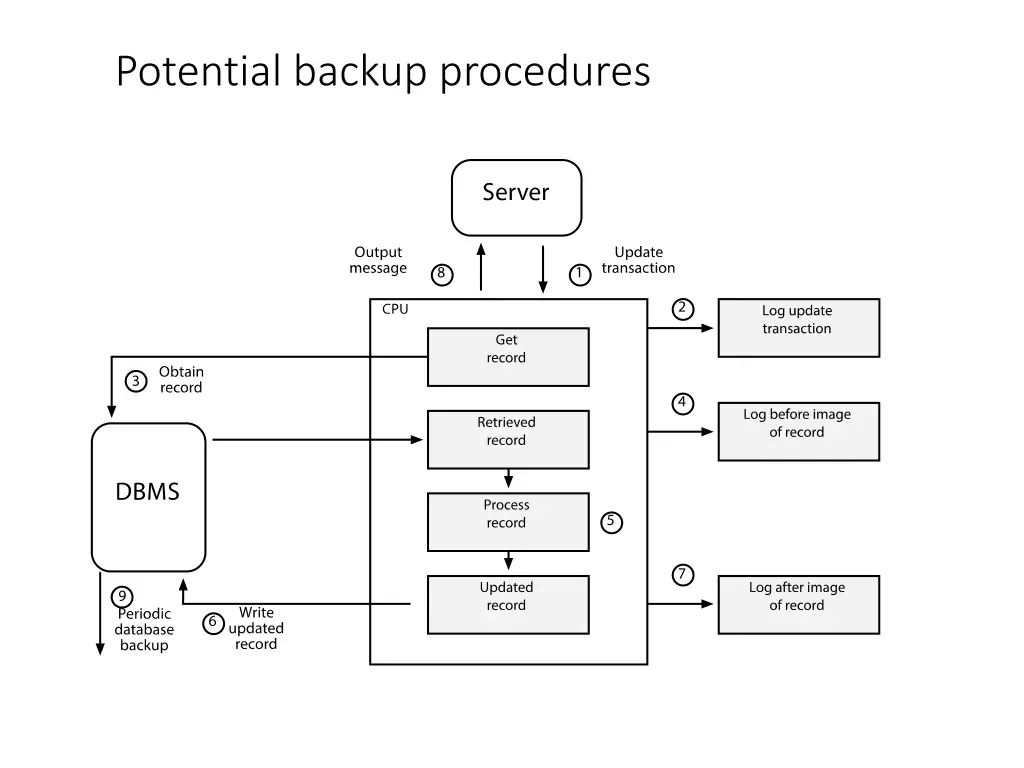 potential backup procedures