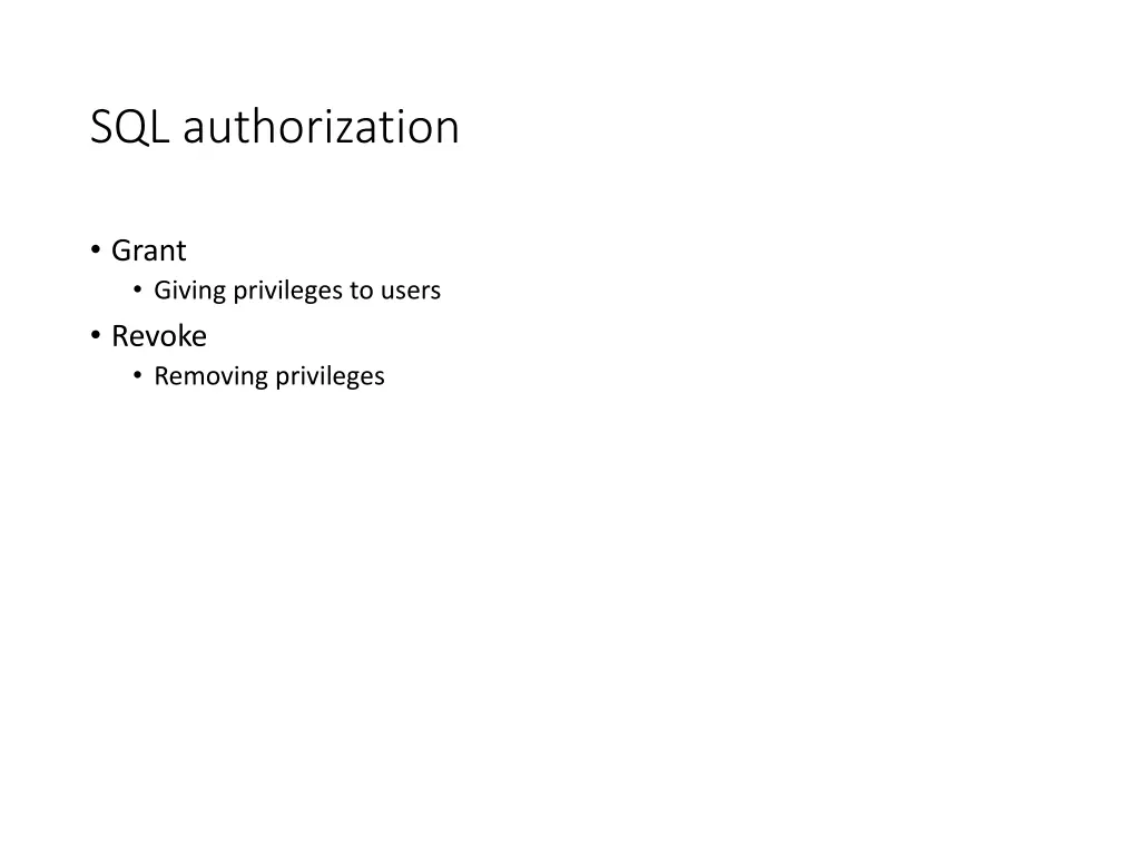 sql authorization
