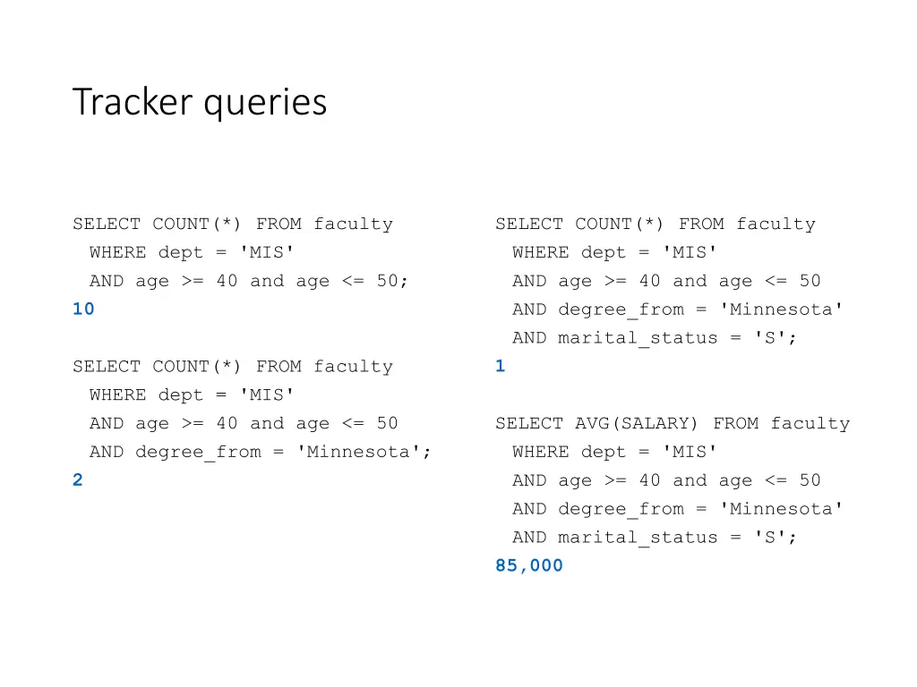 tracker queries