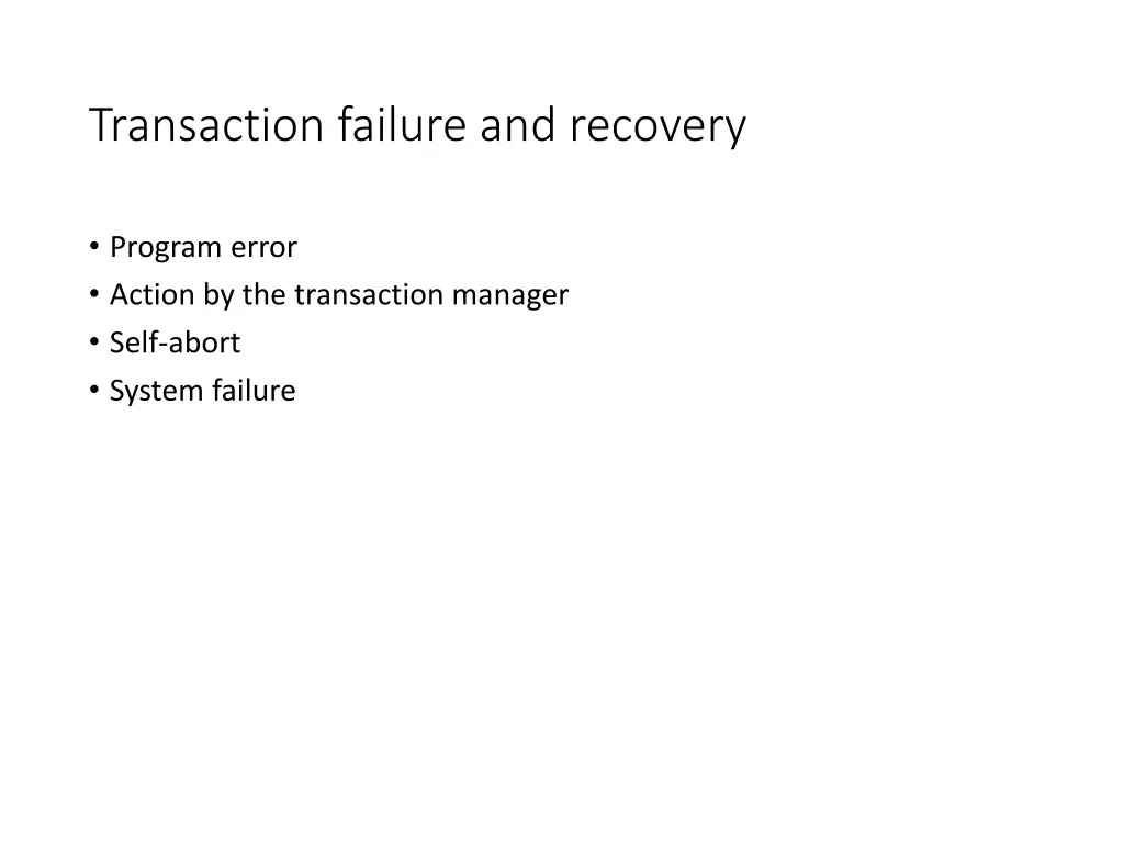 transaction failure and recovery