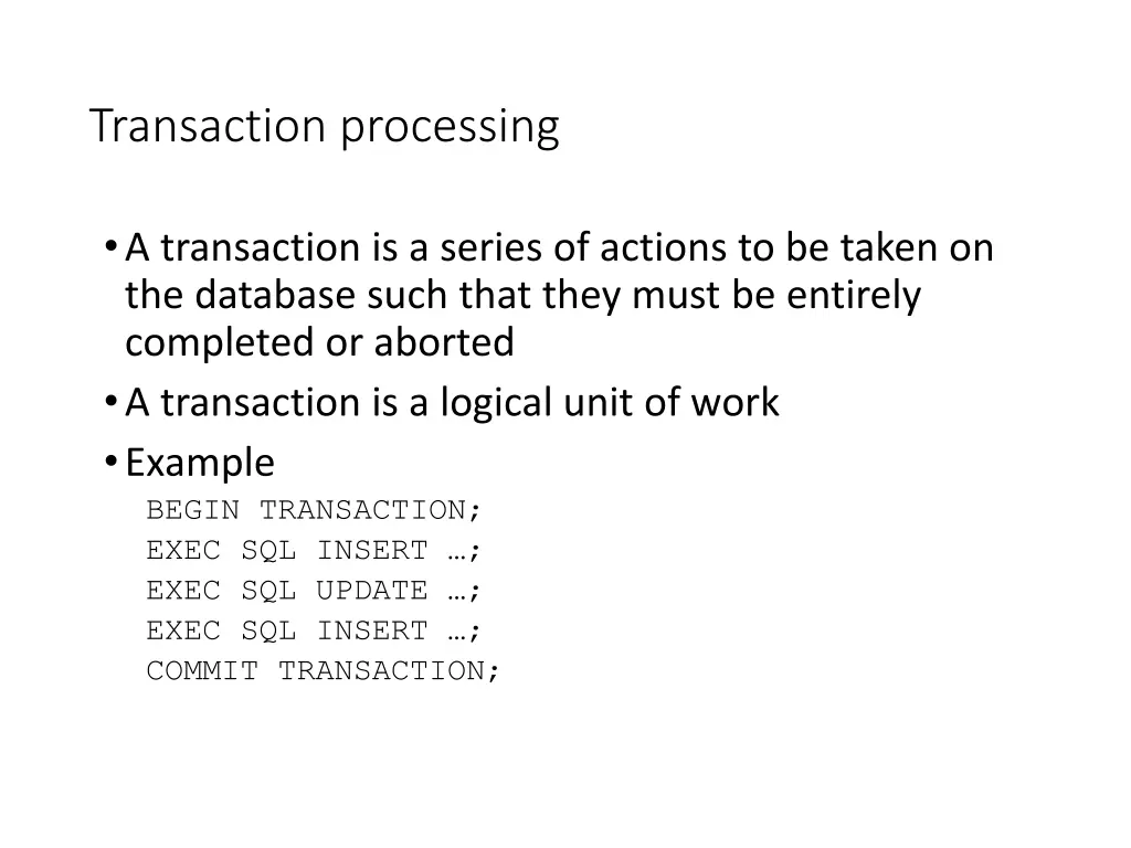 transaction processing