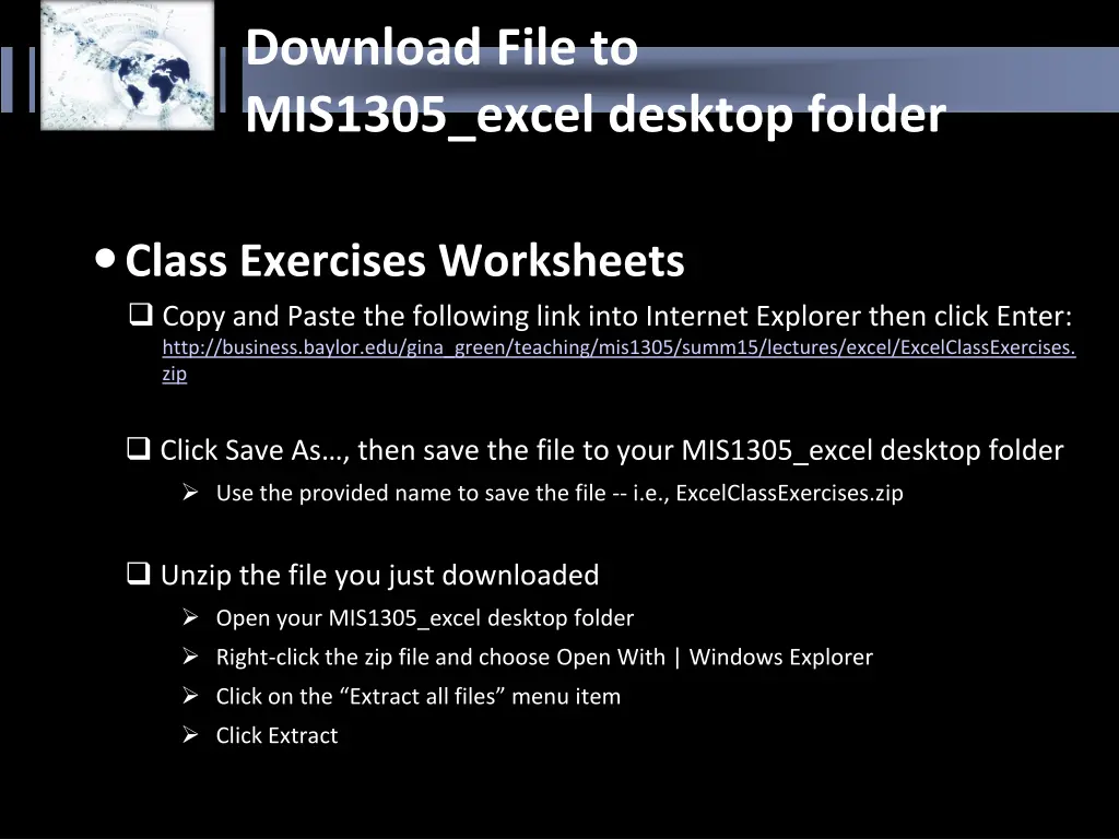 download file to mis1305 excel desktop folder
