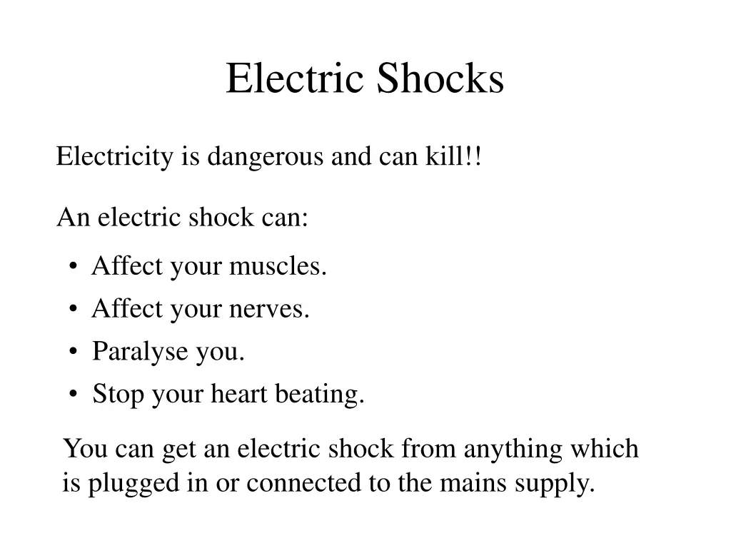 electric shocks