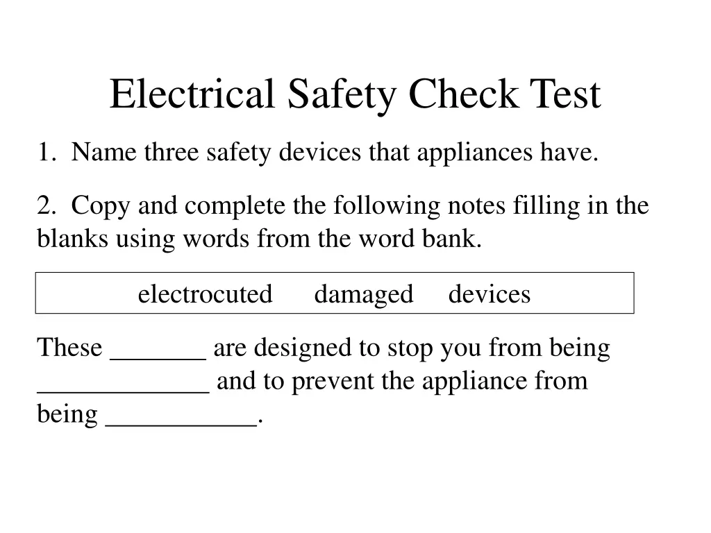 electrical safety check test 2