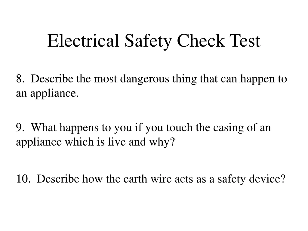 electrical safety check test 6