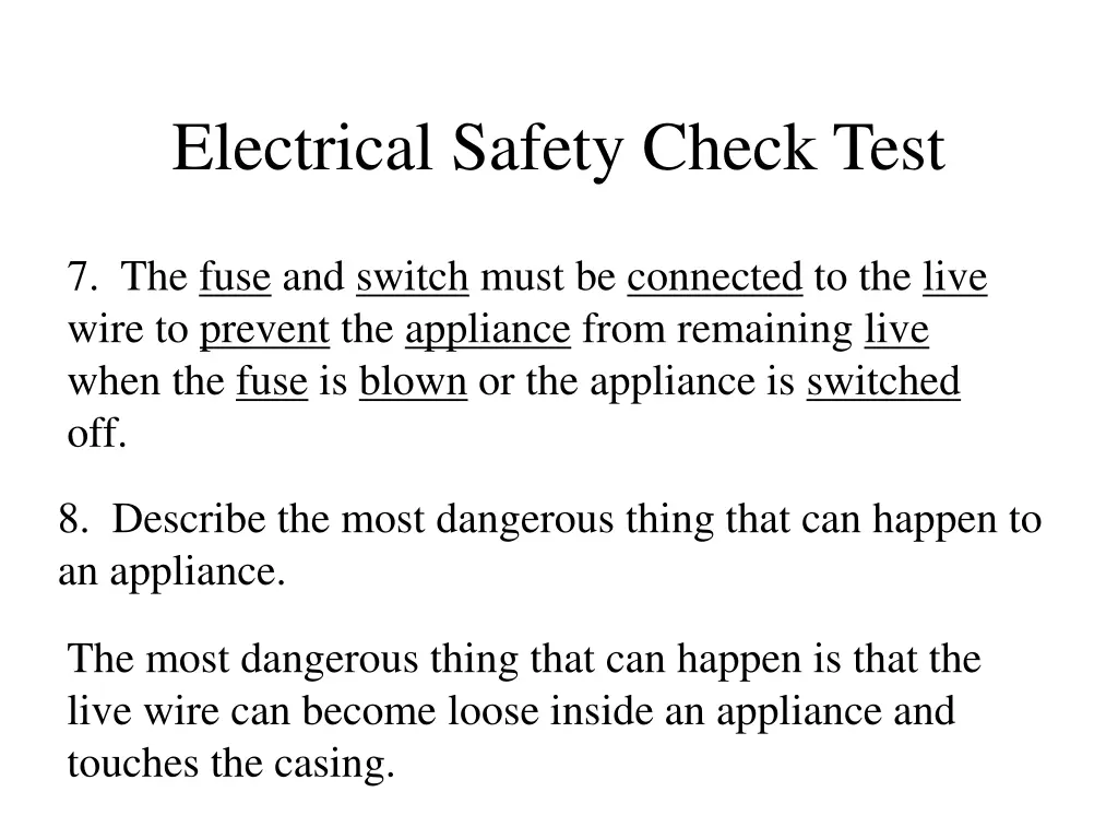 electrical safety check test 7