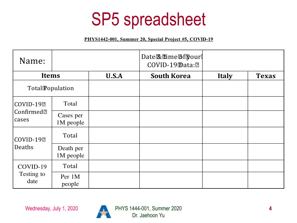sp5 spreadsheet