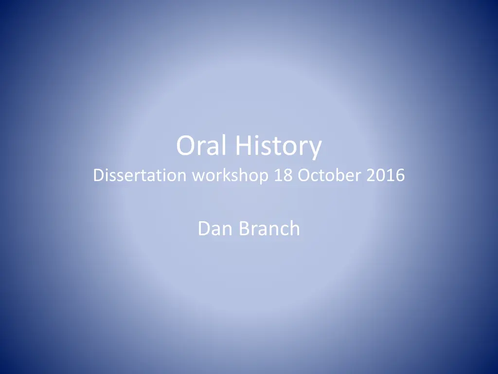 oral history