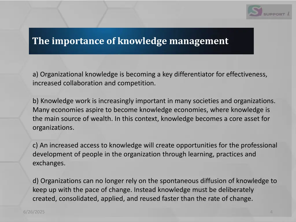 the importance of knowledge management