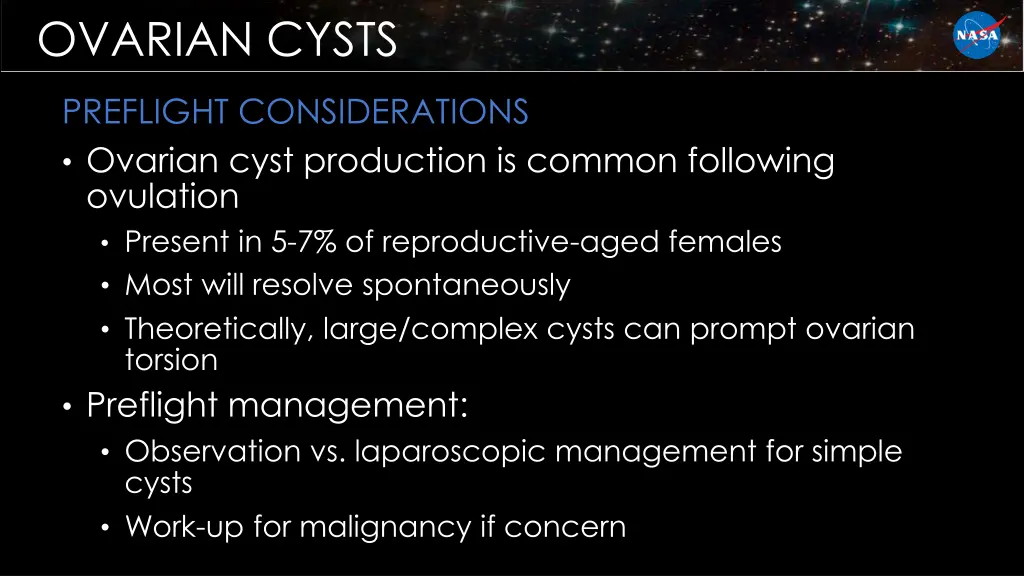 ovarian cysts