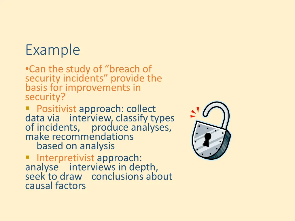 example can the study of breach of security