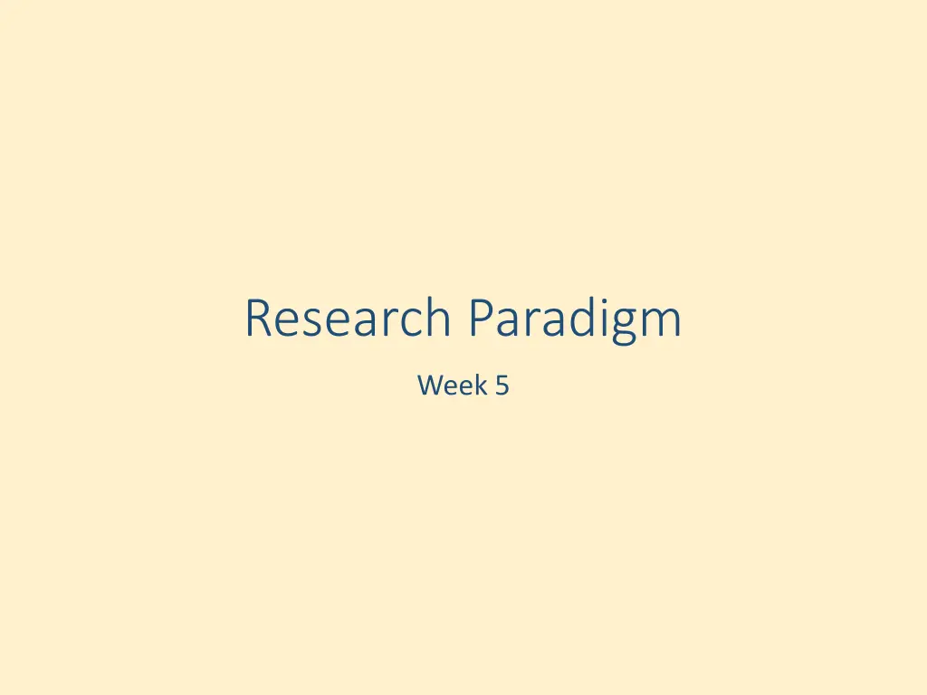research paradigm