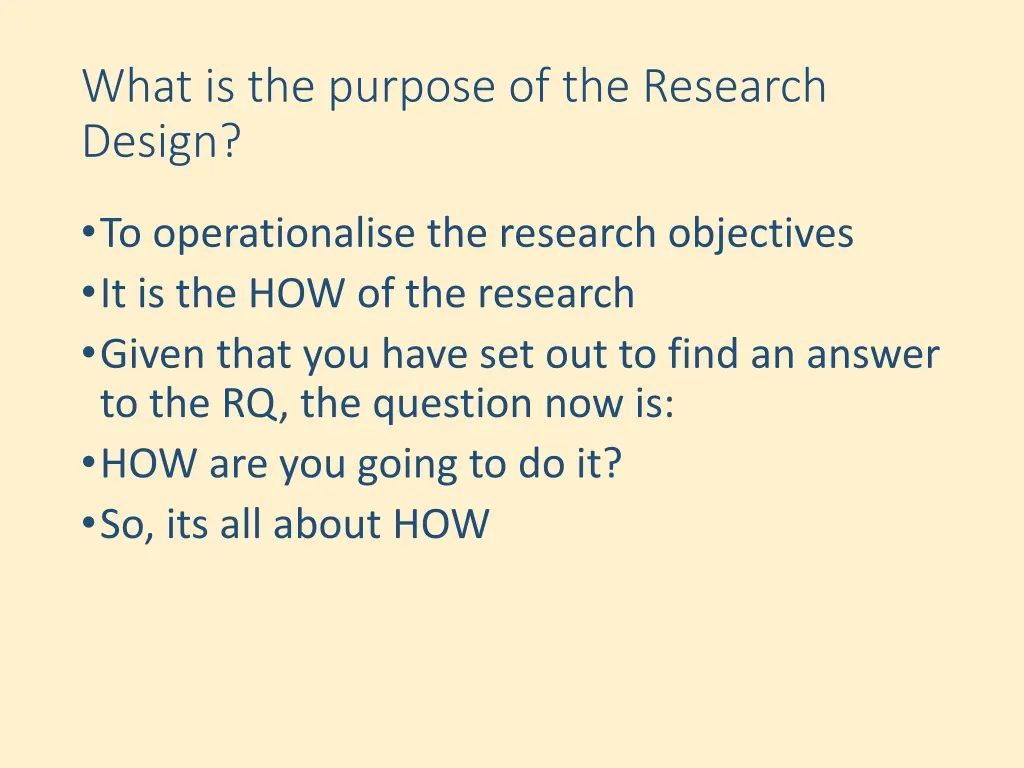 what is the purpose of the research design