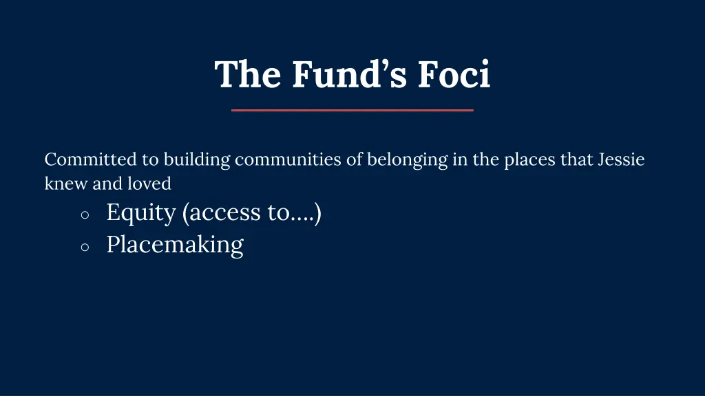 the fund s foci