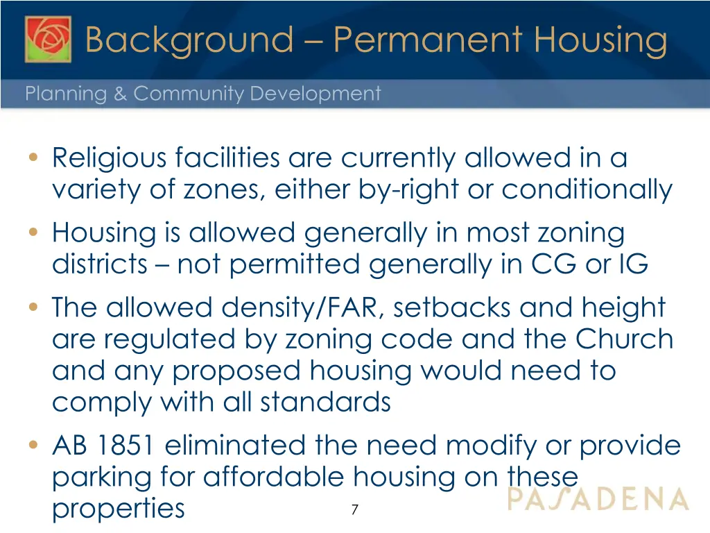 background permanent housing