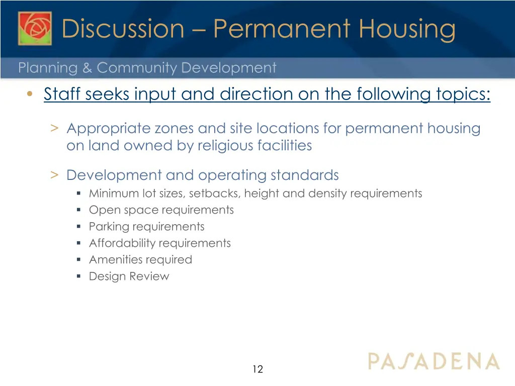discussion permanent housing