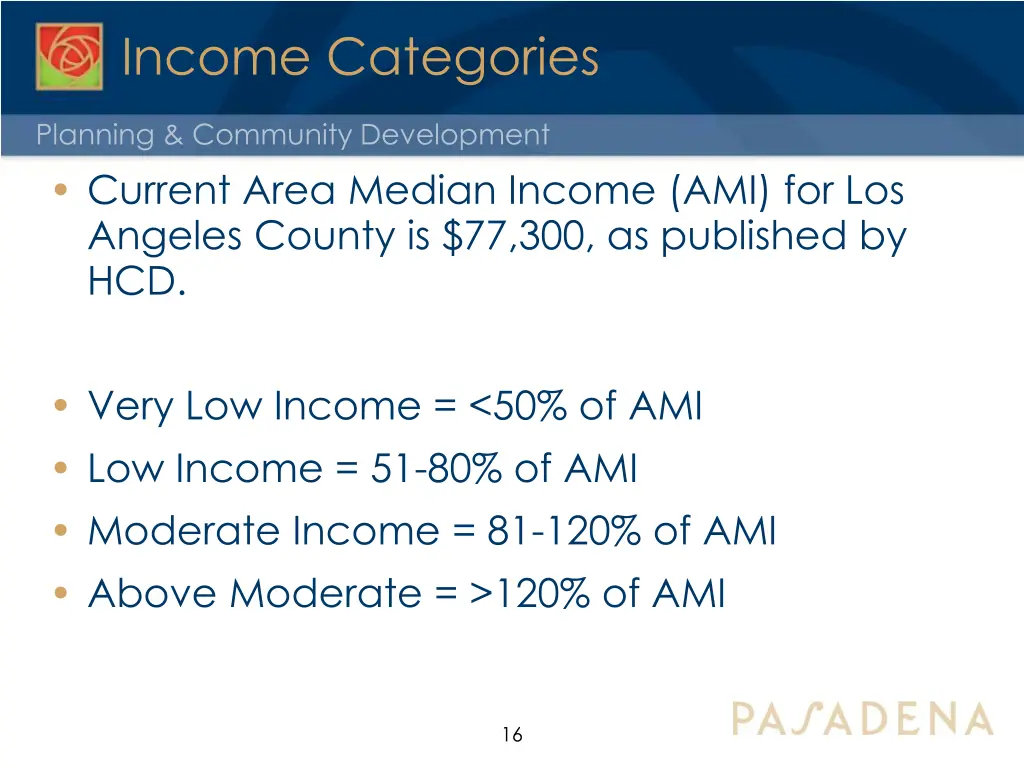 income categories