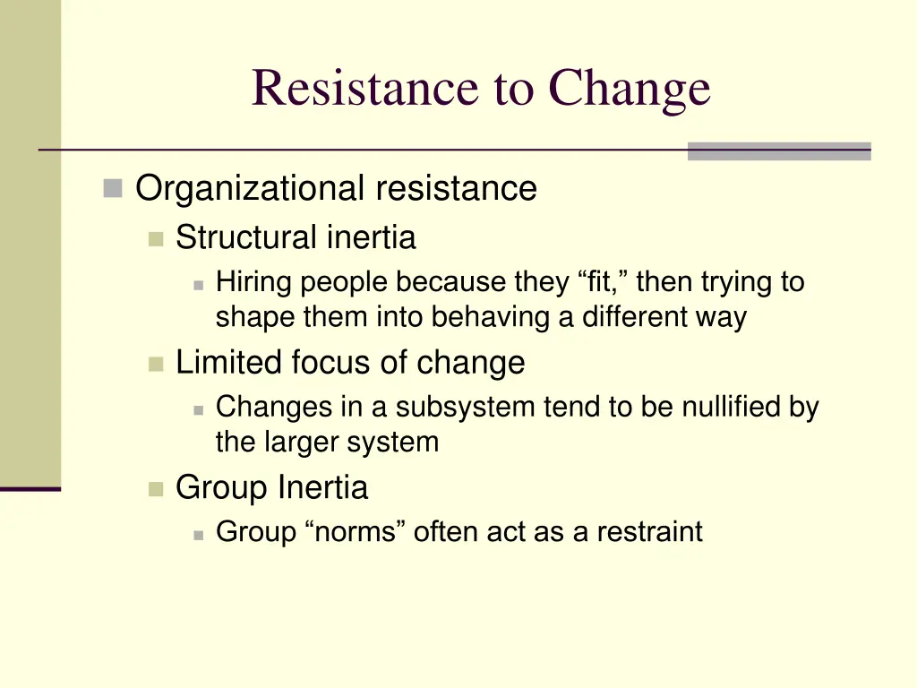 resistance to change 1